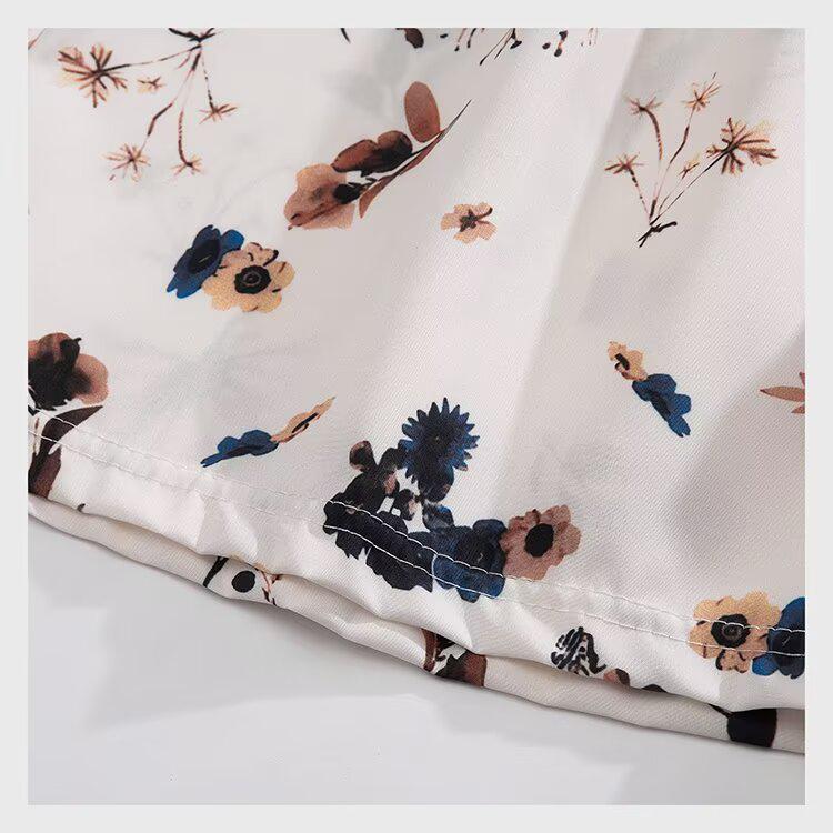 Unisex Hawaii-Blumenprint Locker geschnittenes Kurzarmhemd
