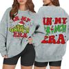 Women's Casual Fashion Long Sleeve Christmas Printed Round Neck Sweatshirt Top