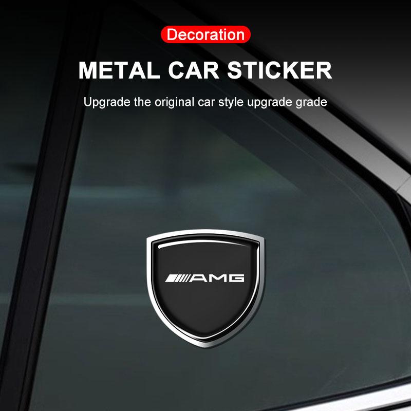 1Pcs 3D Metal Auto Door Shield Emblem Car Body Badge Sticker Styling For Mercedes Benz AMG GLE GLS GLC CLA GLB ML W204 W206 W205 W212 W203