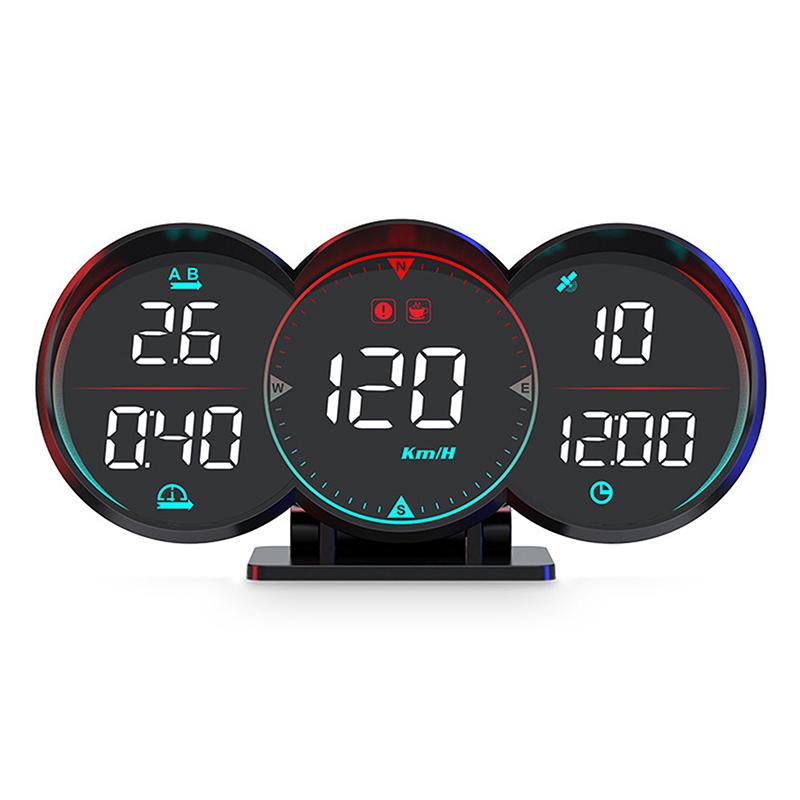 Autofahrinformationen HUD-Tachometer mit Lichtgeschwindigkeits-Kilometerstand-Head-Up-Display GPS-Kompass Überdrehzahlalarm für Lkw-Fahrzeuge