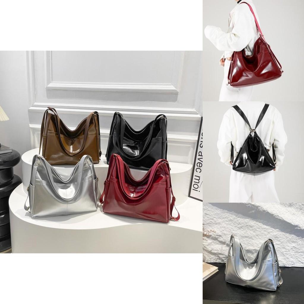 Stylish Vintage Tote Bag For Women In Black Silver Brown Red With Luxurious Pu Material