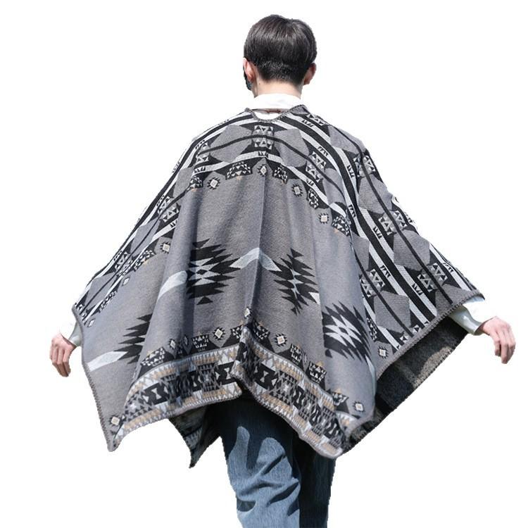 Men's Knitted Open Front Shawl Wrap Soft Warm Vintage Poncho Cape Casual Oversized Shawls Cardigan Wraps Scarf Blanket Lightweight Shawl Scarf for Men