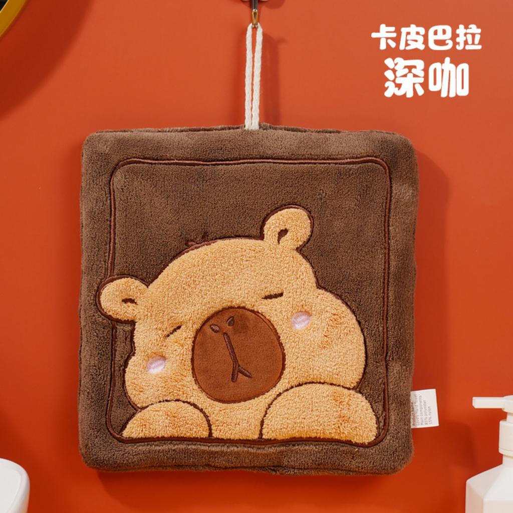 Thick Coral Fleece Embroidered Towel Cute Hand Towel Kitchen Children's Small Towel