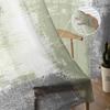 Sage Green Oil Painting Texture Paint Sheer Curtains for Living Room Decoration Window Curtains Kitchen Tulle Voile Curtains