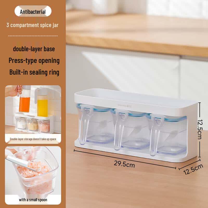 Tea Flower Press-Type Kitchen Seasoning Box