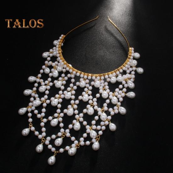 Damen-Stirnband aus Netzstoff, Imitationsperlen, leicht, bequem, Haarreif, Frisur, Ankleiden, Haar-Accessoires