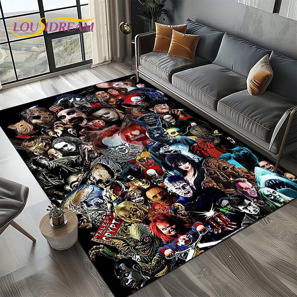 Hororový film Chucky Pennywise Halloween Postava Saw Koberec Kobereček pro Obývací pokoj Ložnici Domov Dekorace Pohovky, Protiskluzová Podložka na Podlahu