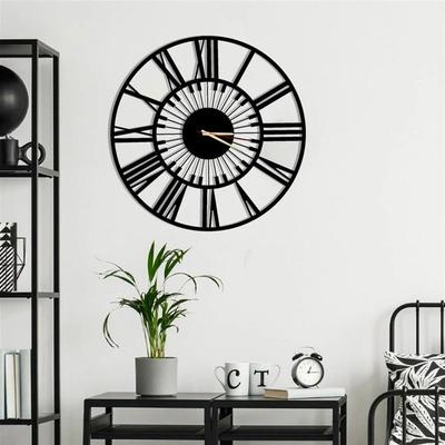 Büyük Dünya Haritası Duvar Saati, Metal Minimalist Modern Saat, Yuvarlak Sessiz Tik Tak Etmeyen Pille Çalışan Duvar Saatleri Oturma Odası/Ev için