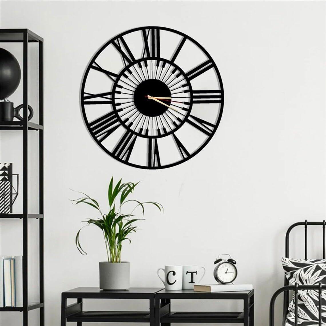 

Большие настенные часы с картой мира, Металлические минималистичные современные часы, Круглые бесшумные настенные часы с батарейным питанием для гостиной/дома 50 CM