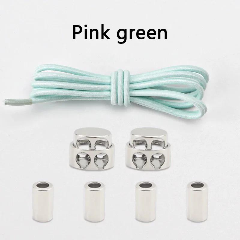 1 Pair Round Elastic Shoe Laces No Tie Shoelaces Tieless Metal Spring Buckle Shoelace for Kids Adults Elderly One Size Fit All