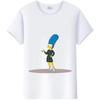 Casual Disney Cartoon Simpson Harajuku T-shirt Summer Blouses Ladies Men White Tees Tops Short Sleeve Blouses Women 90S Tshirt