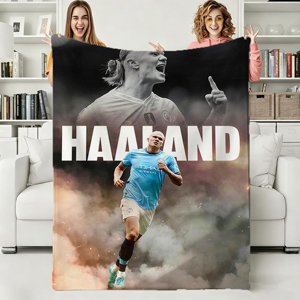 3D E-Erling H-Haaland Fußballstar Weiche Warme Flanelldecke Kunst Für Schlafzimmerwand Wohnzimmer Dekoration Bett Picknick Büro Geschenk