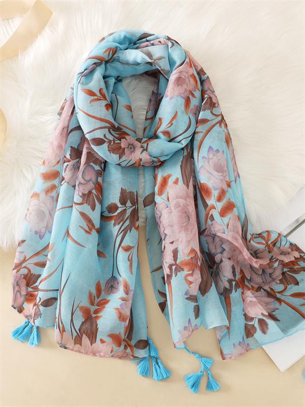Fashion Paisley Abstract Floral Tassel Viscose Shawl Scarf Lady High Quality Wrap Thin Pashmina Stole Muslim Hijab 180*90Cm