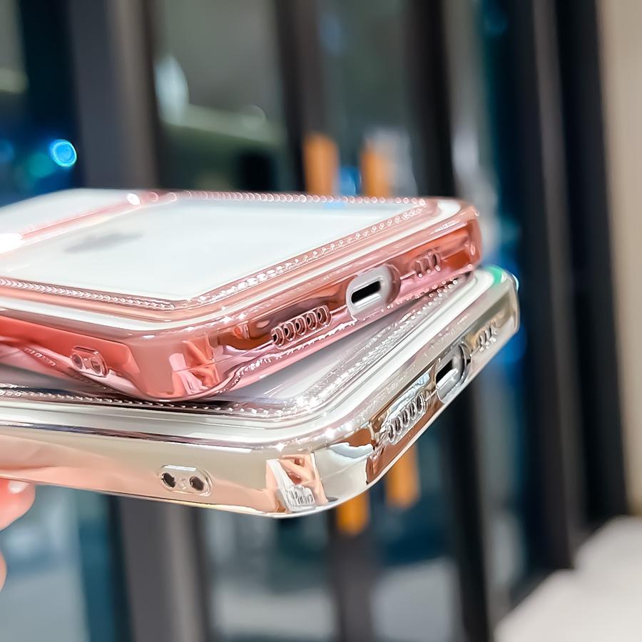 Luxury Plating Frame Wallet Phone Case with Card Holder for iPhone 16 15 14 13 12 11 Pro Max 16 Plus 15 Pro 14 Pro Max Soft TPU Shockproof Case Cover