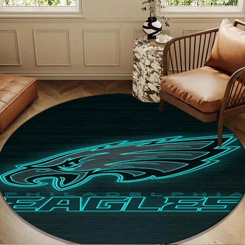 Philadelphia Eagles Runde Matte, Rutschfester Kreis Teppich Stuhl Teppich Für Wohnzimmer, Schlafzimmer, Fußmatte Heimdekoration Geschenk Weihnachtsgeschenke