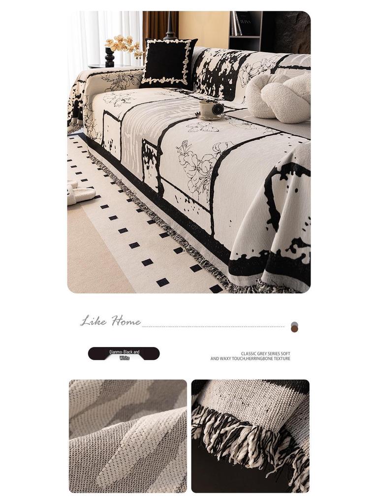 Elegant French Retro Chenille Sofa Cover - Chinese Style, Light Luxury, Full Coverage