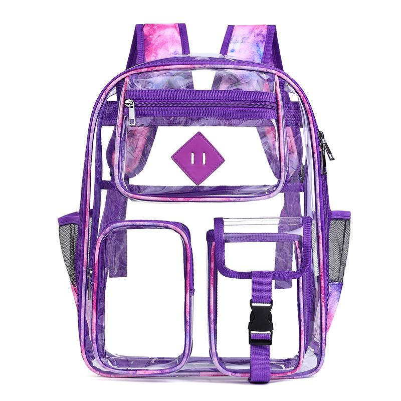Schoolbag wholesale new couple transparent shoulder jelly bag Korean version pvc backpack male and female junior high school leisure student schoolbag