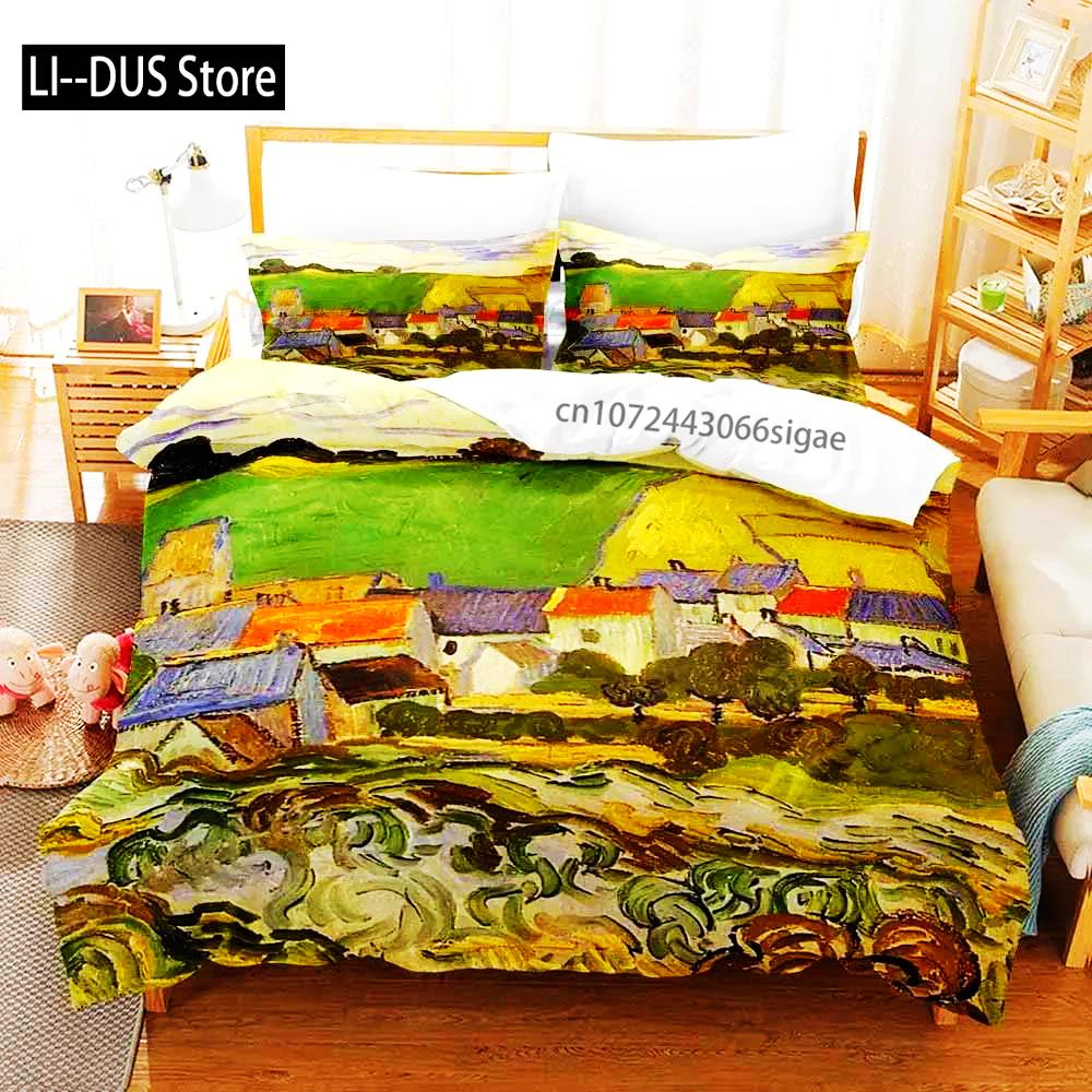 2022 Van Gogh Boys Bedroom Duvet Cover Single Double Full Queen King Size Retro Classic 3D Bedding Set Duvet Cover Bed Set