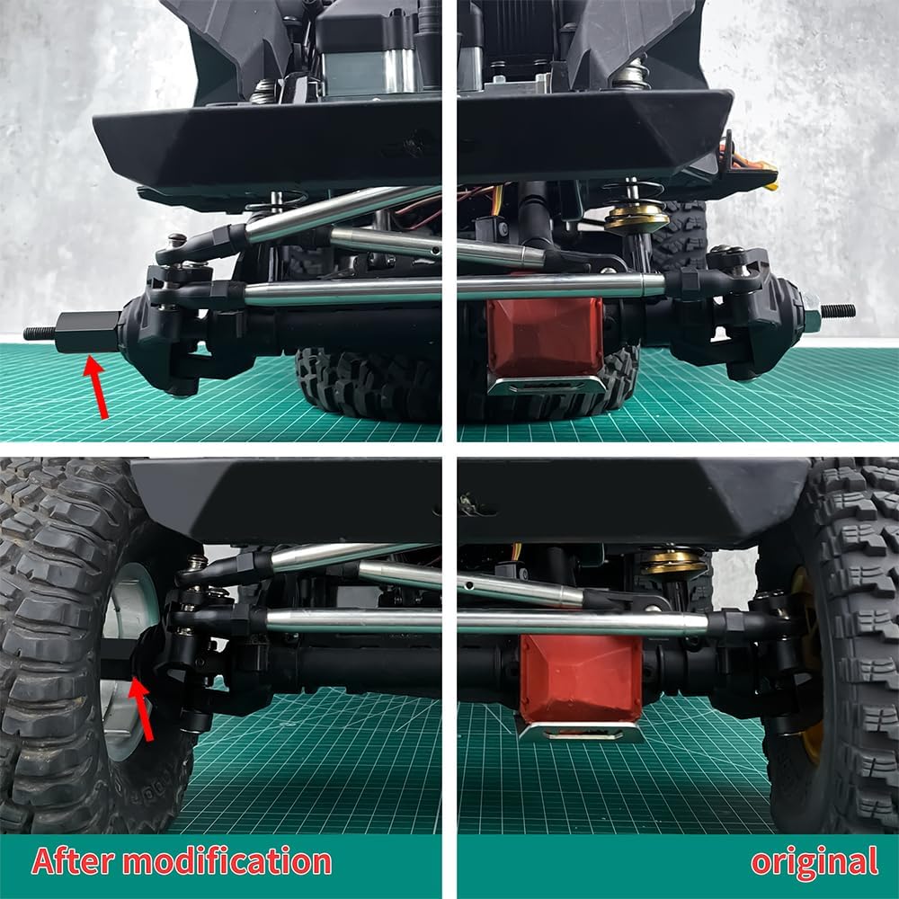 4Pcs Steel RC Wheel Hex Hubs +20mm Extenders Counterweight Hex Adapters for 1/6 RC Rock Crawler Axial SCX6 AXI05000 Upgrade Part