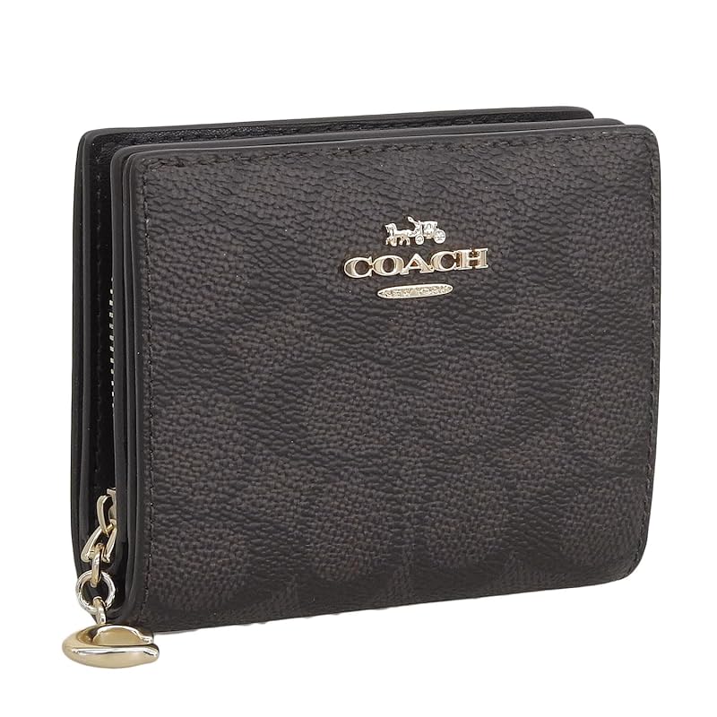 

[coach] wallet ladies bifold folding wallet compact outlet brand snap wallet signature canvas CW789 (WALNUT×BLACK/Brown) [product]