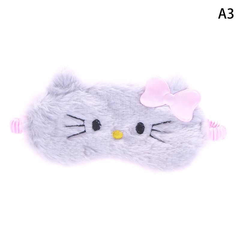 Cute Cartoon Sleeping Eye Mask For Travel Eyeshade Night Breathable Blindfold Slaapmasker Girl'S Heart Plush Kids Gift
