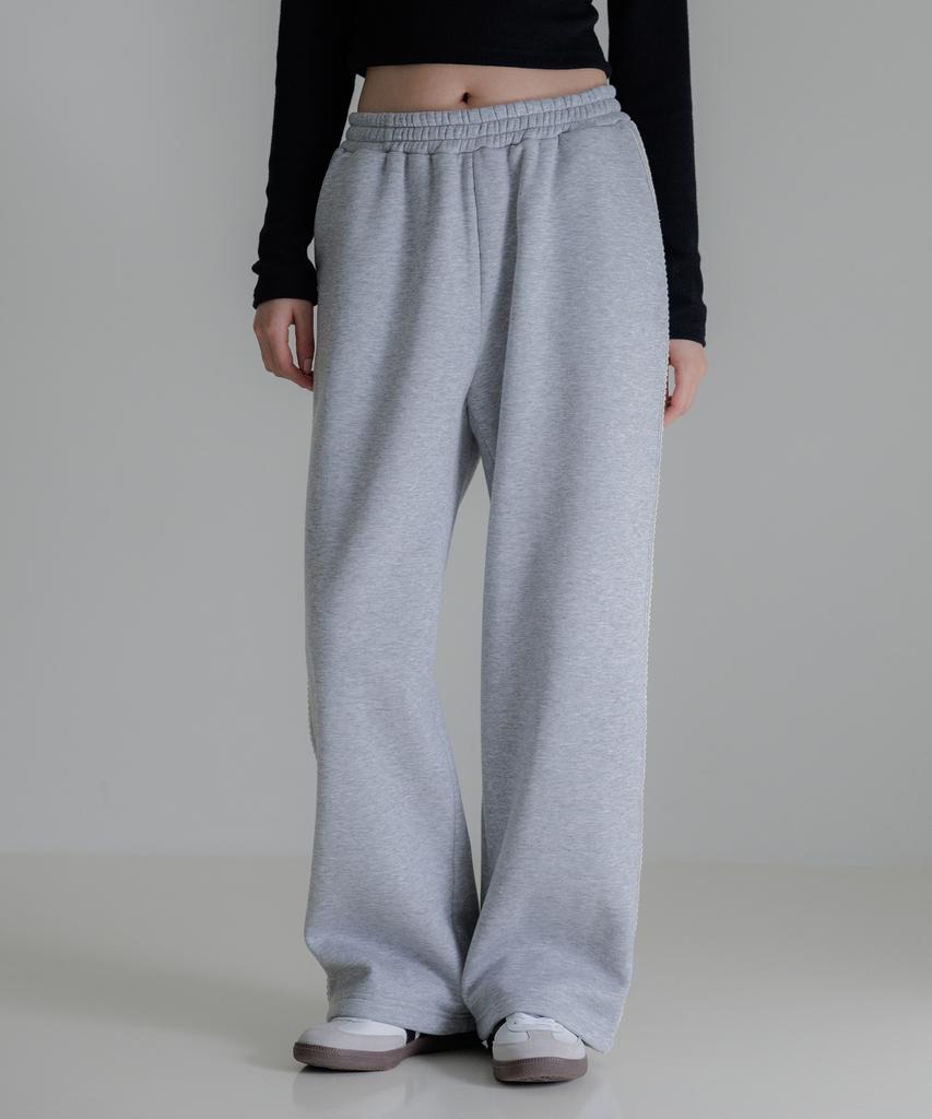 KITTY POTTERY Lace Line Tape Sweatpants Melange Grey