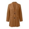 Fashion Casual Loose Breasted Long Solid Woolen Medium Outerwear Women Color Coat