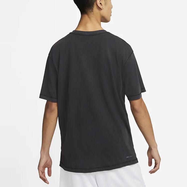 Jordan Logo Print Pullover Crew Neck American Vintage Short Sleeve Drop Shoulder T-Shirt Men T-Shirts Black DH8922-010