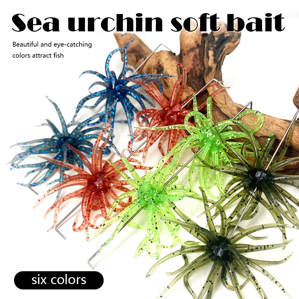 2Pcs Floating Sea Urchin Fishing Lures | Tear-Resistant TPR Construction | 6cm Size | Ideal for Mandarin Fish & All Game Fish