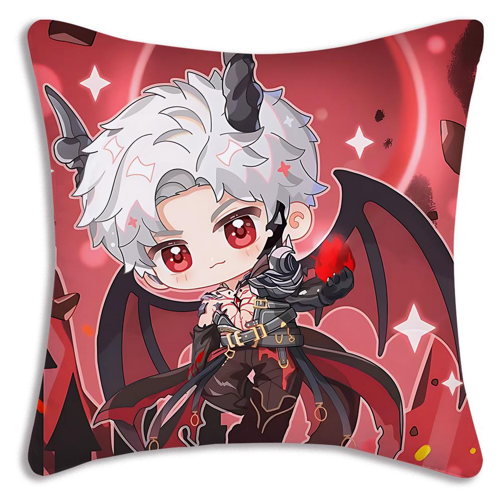 Sylus Love and Deepspace chibiS Pillow Covers Cartoon Sofa Decorative Home Double-sided Printing Short Plush Cute Cushion Cover