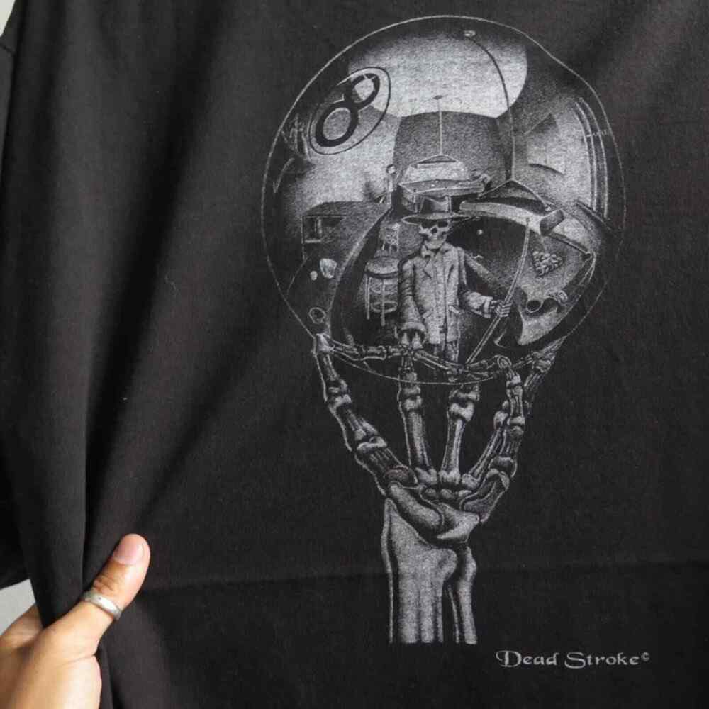 Vintage Dead Stroke Pool T Shirt MC Escher Parody Pool Hall Sketch Parody Unisex T-Shirt XXXXL