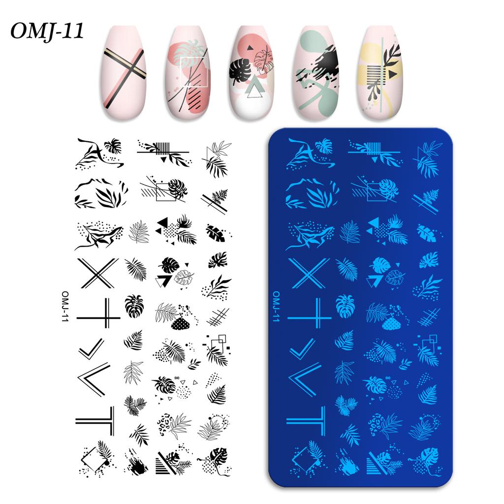 Nail Art Printing Template Christmas Tree Butterfly Printing Steel Plate Square Template Om-J