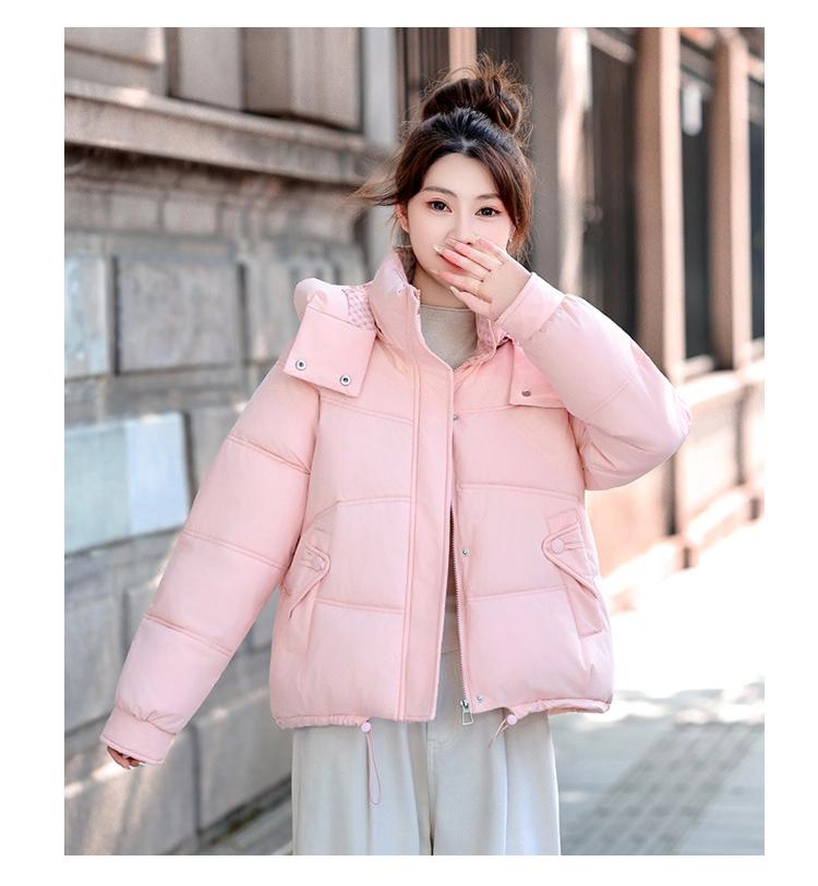 Women’s Short Detachable Hood Windproof Thicken Warm Winter Jacket