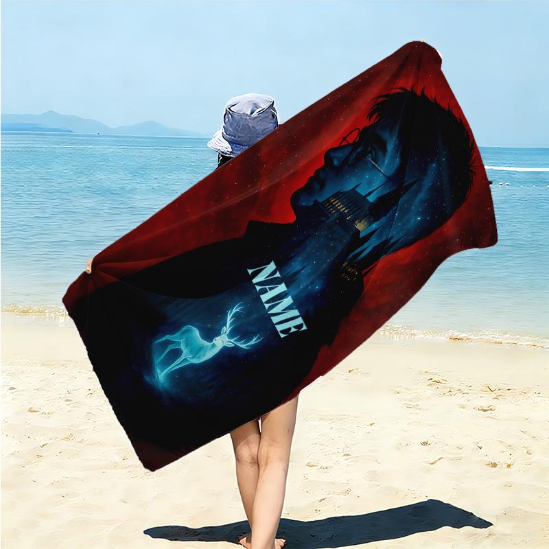 Personalized Green Serpent Magic Beach Towel Microfiber Beach Towel Thin Absorbent for Beach Swimming Yoga Bath Sports. 0910323