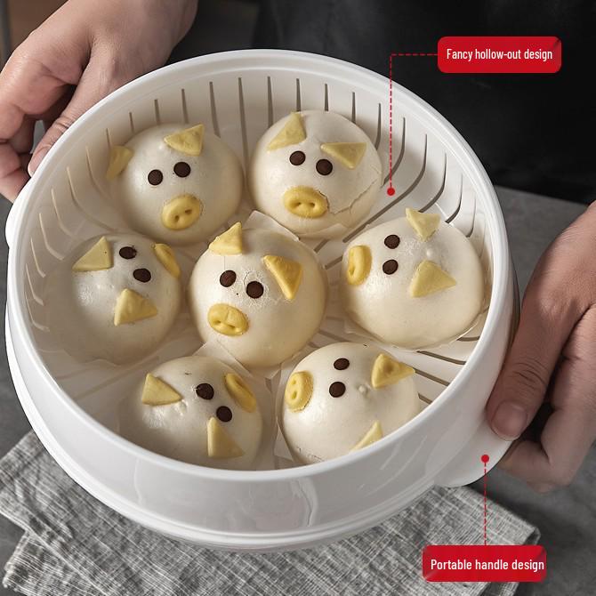 Microwave Multi-Layer Steaming Rack for Buns - High-Temperature Household Steamer Plate.