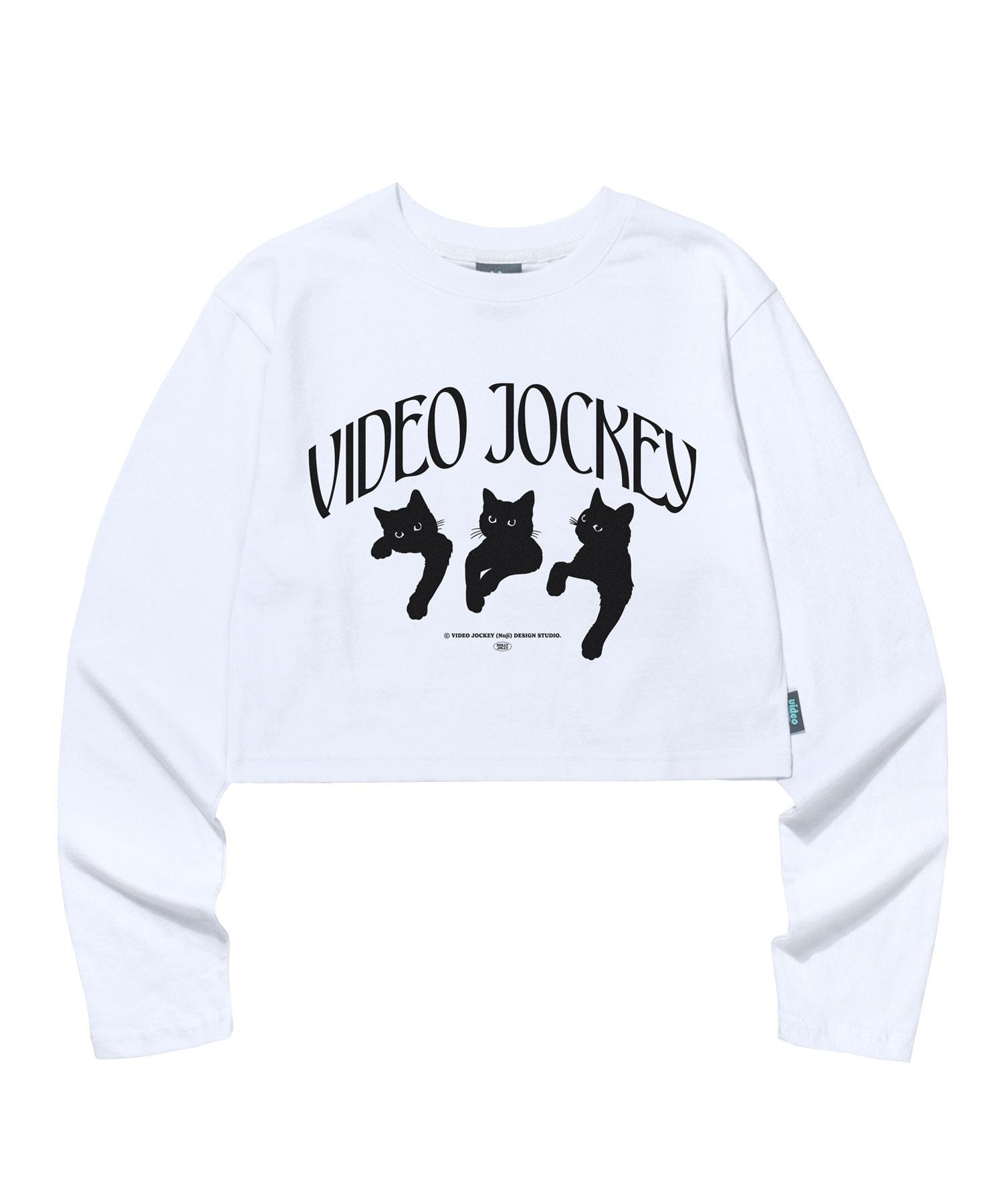 Video Jaki Nyangnyangnyang Crop Ls T-Shirt [White] White/Free