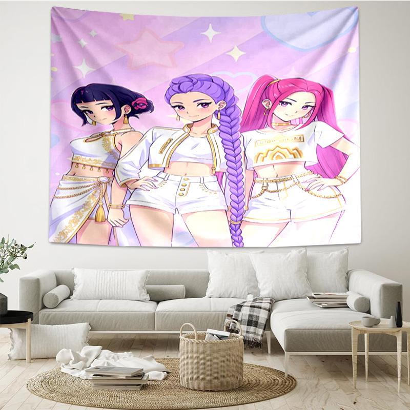 K-pop Heroes In Action Tapestry Room Decoration Wall Hanging for Living Room Bedroom, dormitory, Birthday and Christmas gifts