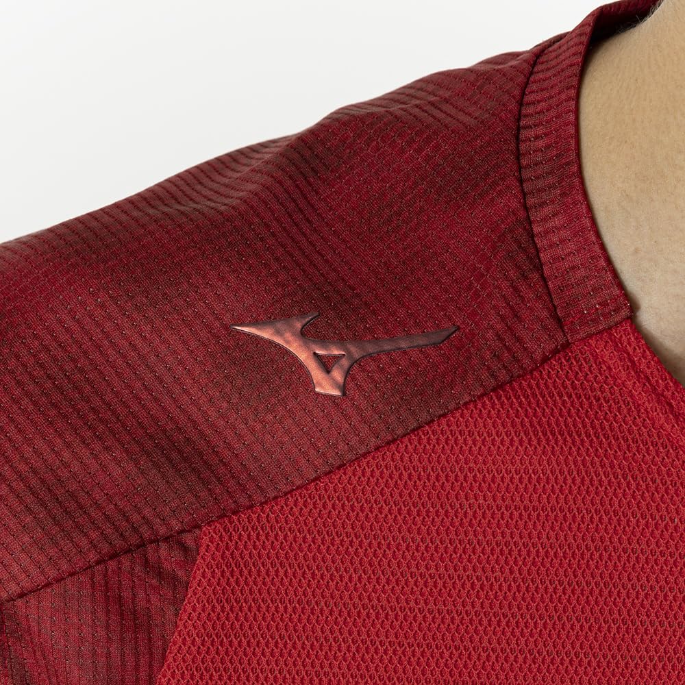 Mizuno Dry Aeroflow Cooler Training Tank Highly Breathable Salsa Size 32MAB003 Top, Shirt, Material, Sweat-Wicking, Quick-Drying, Unisex, Red, 2XL,