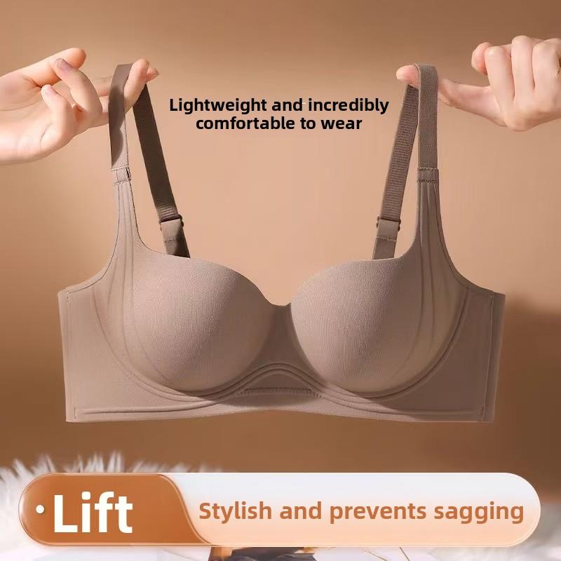 Seamless Wireless Soft Support Bra, Push Up Lifting Small Bust Side Gathering Anti-Sag Comfort Women Bra