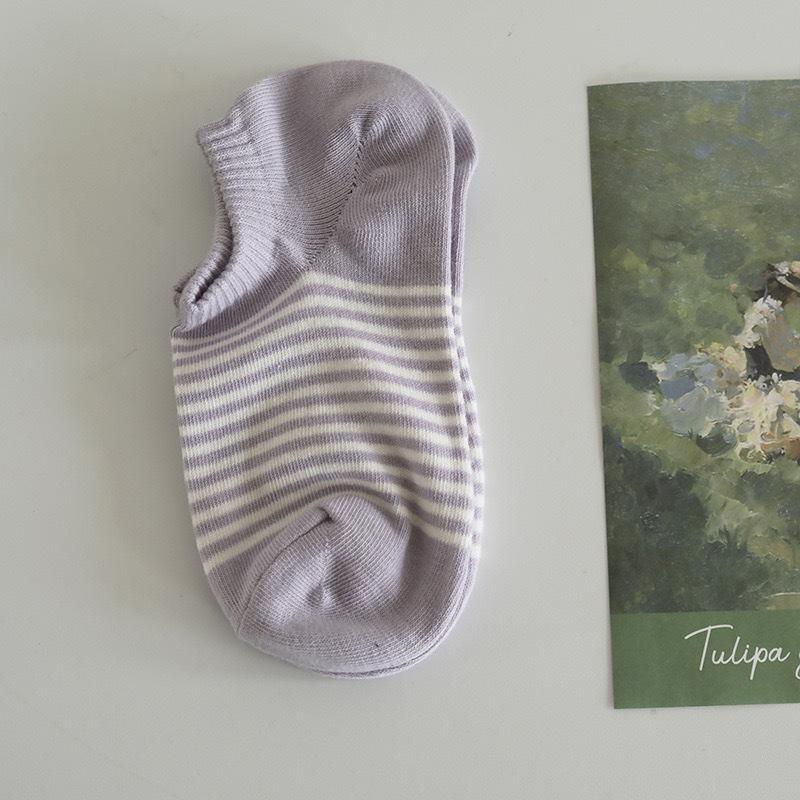 2 Pairs Of Free Shipping Contact Customer Service Striped Boat Socks College Wind Light Mouth Cotton Socks Versatile Socks Breathable And Comfortable