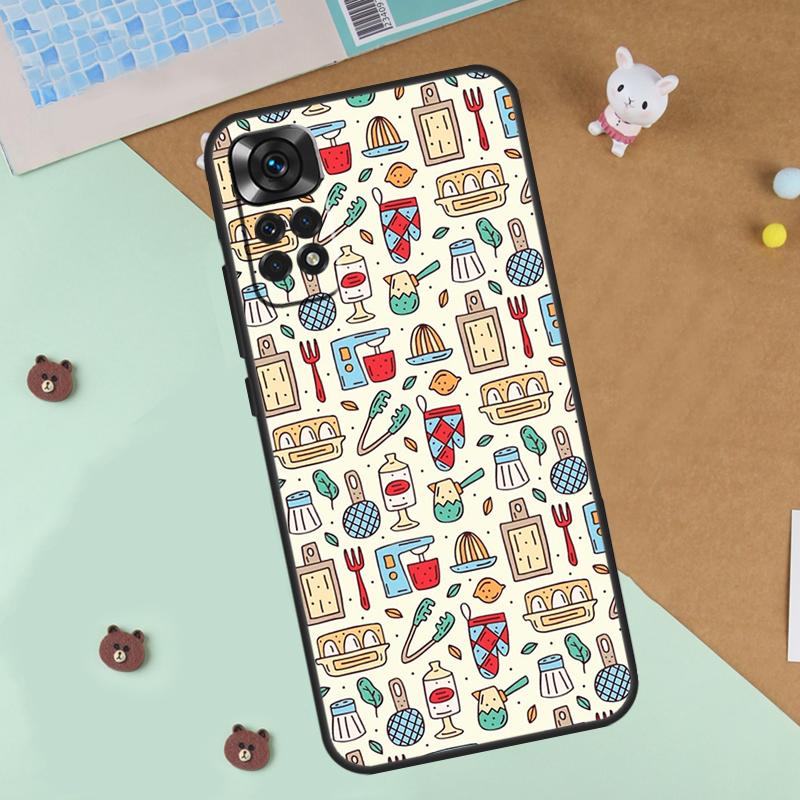 

Baking Utensils Case For Xiaomi Redmi 14C 10C 12C 13C Cover For Redmi Note 13 Pro 14 9 10 11 12 10S 11S 12S Redmi 14C