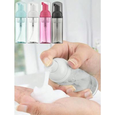 3pcs 60ML Travel Foam Pump Bottle- Clear Plastic Container, Refillable, With Dispenser Pump For Face Wash, Eyelash Shampoo