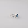 Anello da Designer in Argento Sterling 925 con Topazio London Blue Regalo di Anniversario per Moglie CZR-14-5