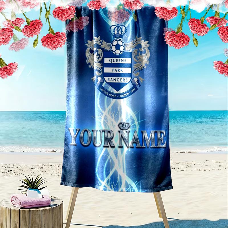 Name Custom Queens Park Rangers Print Beach Towel, Large Soft Quick Dry Towel for Beach Camping Swimming
