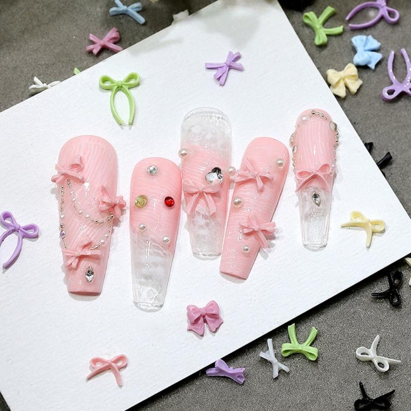 Easy Cleaning Bowknot Nail Art Silicone Mold Flexible Reusable Manicure Nail Charm Mold For DIY Nail Decorations
