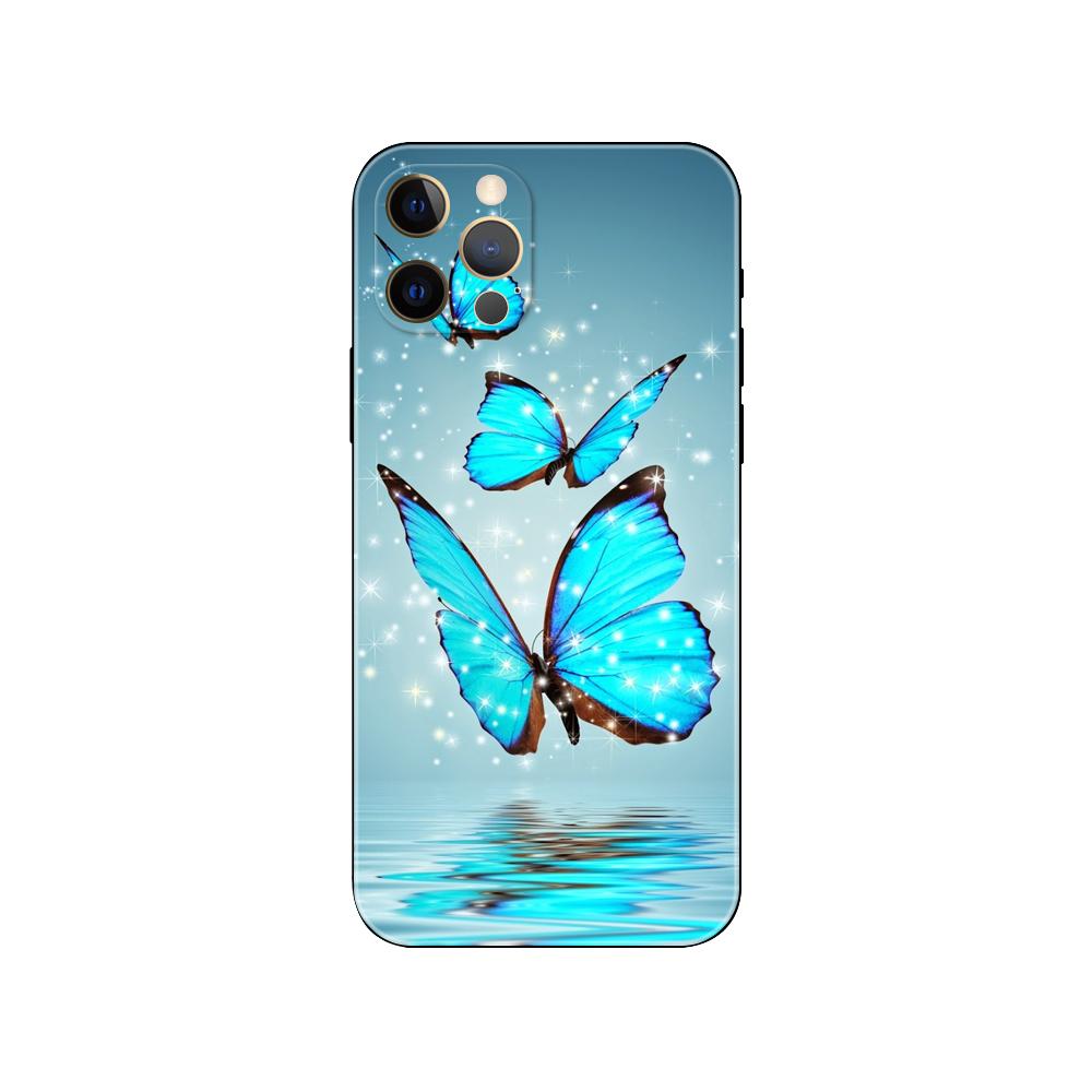 Etui na telefon z motylem na białych różach dla iphone 14 5s 2020se 6 6s 7 8 plus x 10 XR XS 11 12 13 mini pro MAX czarne etui z TPU na tył