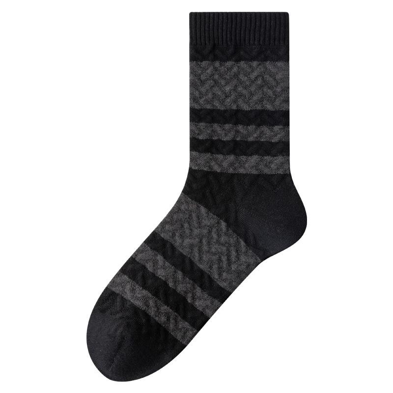 Herren Knochenlose Verdickte Reine Baumwolle Lange Socken, Winter Mid-Calf Socken, Baumwolle Antibakterielle und Deodorierende Baumwollsocken für den Winter