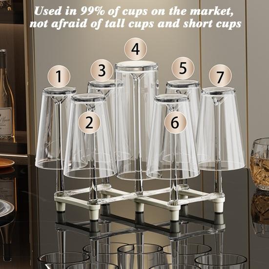 Einziehbarer Tassenhalterständer Kunststoff Rutschfester Boden Tassenbaumständer zum Abtropfen von Gläsern und Sportflaschen 7