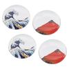 Morikuru Hokusai Thirty-Six Views of Mount Fuji Glass Chopstick Rests, 4-Piece Set, 4cm