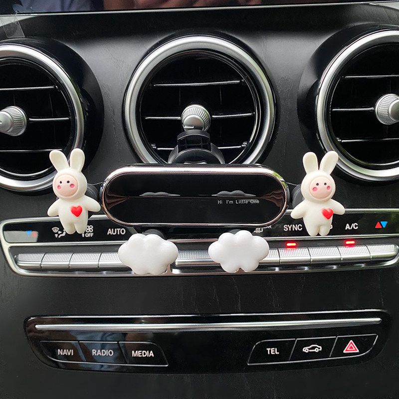 Car Mobile Phone Holder 2021 New Model Cute Cartoon Air Vent Creative Car Navigation Support Stand for Women